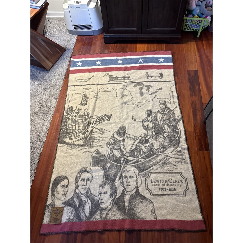 lewis and clark expedition of 1803-1806 Collectors 100% Virgin Wool Blanket MINT